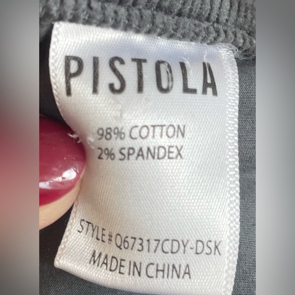 PISTOLA Dark Gray Corduroy High Waist Tapered Skinny Leg; size 16W - Picture 5 of 7